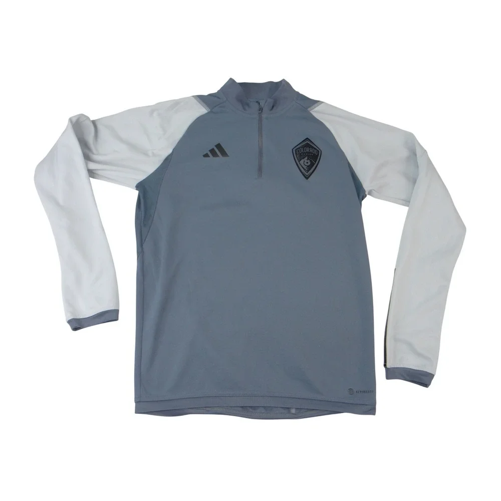 Adidas Colorado Rapids MLS Grey Aeroready Quarter Zip Training Top Mens Small
